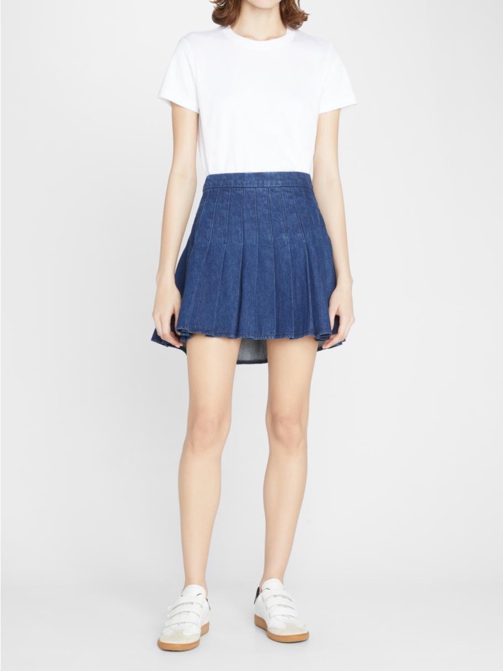 FRAME Denim Pleated High Rise Mini Skirt Y2K Preppy Tenniscore Size 29